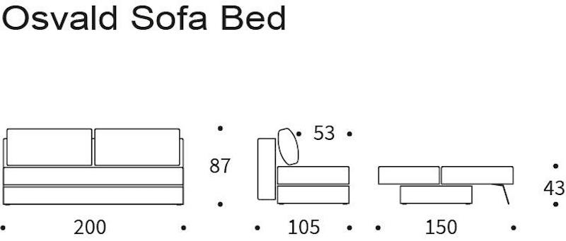 Dimensioni divano letto Osvald